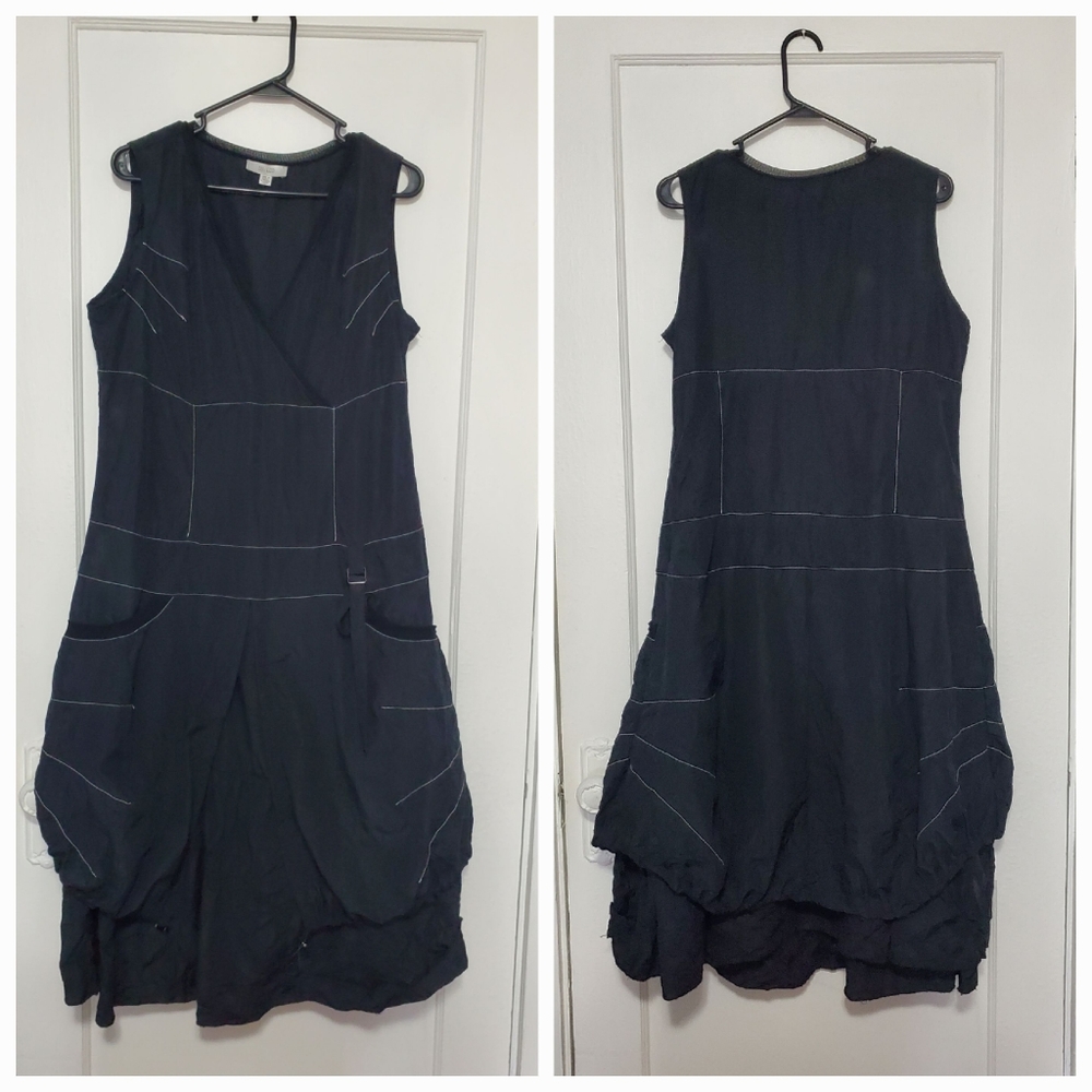 DOLCEZZA Black Gothic Lagenlook Boho Style Dress Size XL